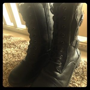Black lace up boots